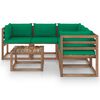 vidaXL 6 Piece Garden Lounge Set Green Cushion Impregnated Pinewood