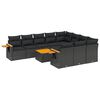 vidaXL 11 Piece Garden Sofa Set with Cushions Black Poly Rattan