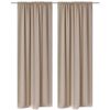 2 pcs Cream Slot-Headed Blackout Curtains 135 x 245 cm