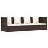 vidaXL Garden Bed with Cushion & Pillows Poly Rattan Brown