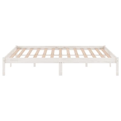 vidaXL Bed Frame without Mattress White Solid Wood Super King Size