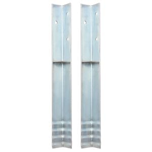 vidaXL L-shaped Ground Anchors 2 pcs Galvanised Steel 5x5x50 cm