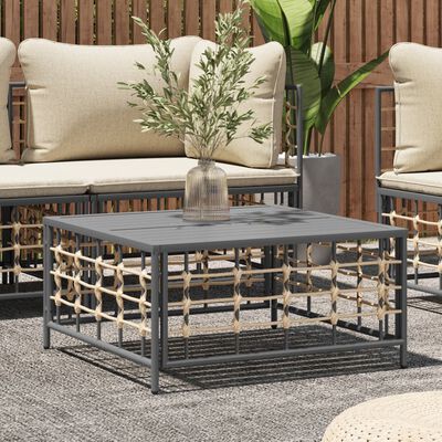 vidaXL Garden Table Anthracite 70x70x34 cm Poly Rattan