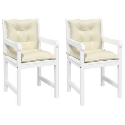 vidaXL Garden Lowback Chair Cushions 2 pcs Cream 100x50x7 cm Fabric