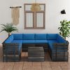 vidaXL 9 Piece Garden Pallet Lounge Set with Cushions Solid Pinewood