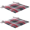 vidaXL Garden Chairs 2 pcs Red Check Pattern Cushions Solid Teak Wood