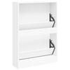 vidaXL Shoe Cabinet White 59x17x81 cm Engineered Wood