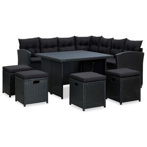 vidaXL Garden Lounge Set | Black