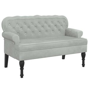 vidaXL Bench with Backrest Light Grey 119,5x64,5x75 cm Velvet