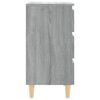 vidaXL Bed Cabinets with Solid Wood Legs 2 pcs Grey Sonoma 40x35x69 cm
