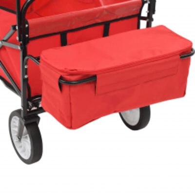 vidaXL Folding Hand Trolley with Canopy Steel Red