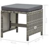 vidaXL 13 Piece Outdoor Dining Set with Cushions Poly Rattan Grey