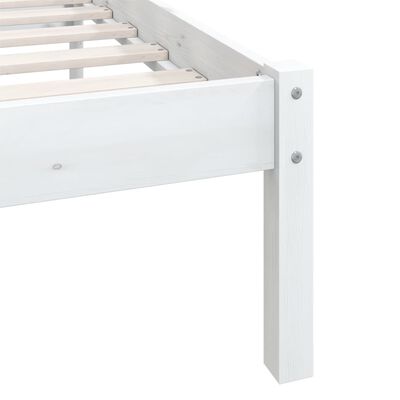 vidaXL Bed Frame without Mattress White Solid Wood 140x200 cm