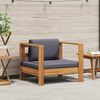 vidaXL Garden Sofa Chair with Cushion Dark Grey Solid Acacia Wood