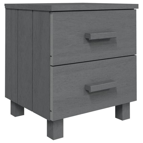 vidaXL Bedside Cabinets HAMAR 2 pcs Dark Grey 40x35x44.5 cm Solid Wood