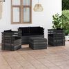 vidaXL 5 Piece Garden Pallet Lounge Set with Cushions Solid Pinewood