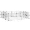 vidaXL 52-Panel Pet Cage with Door Black 245x210x70 cm Steel