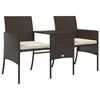 vidaXL 2-Seater Garden Sofa with Tea Table & Stools Poly Rattan Brown