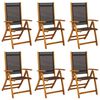 vidaXL Folding Garden Chairs 6 pcs Solid Wood Acacia and Textilene