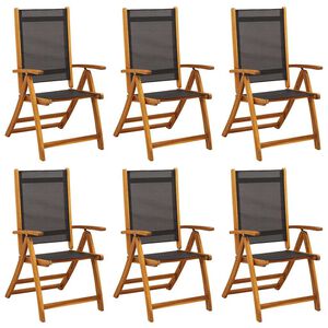 vidaXL Folding Garden Chairs 6 pcs Solid Wood Acacia and Textilene