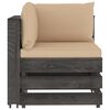 vidaXL 7 Piece Garden Lounge Set with Cushions Grey Impregnated Wood