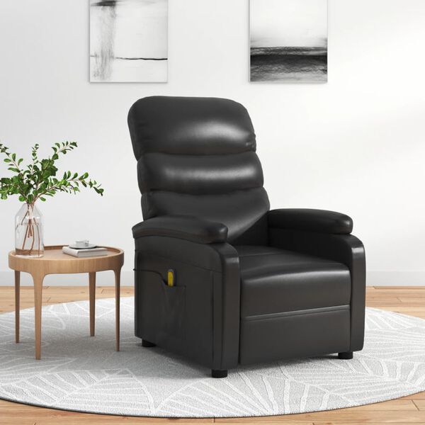 vidaXL Massage Chair Black Faux Leather