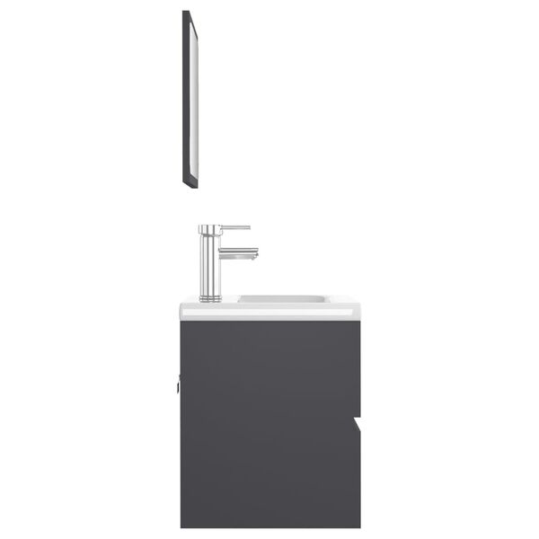 vidaXL Bathroom Furniture Set Grey Engineered Wood