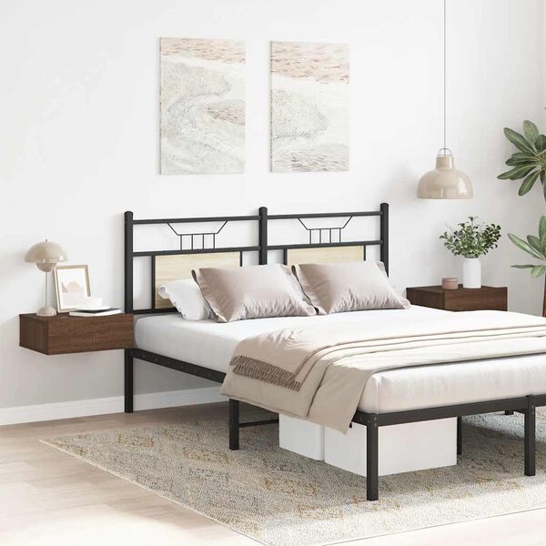 vidaXL Floating Nightstands 2 pcs Brown Oak 40x30x15cm Engineered Wood