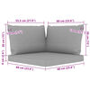 vidaXL 6 Piece Garden Lounge Set with Grey Cushions