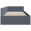 vidaXL Corner Bed Frame Dark Grey 90 cm x 200 cm Polyester and Plywood