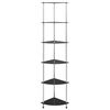 vidaXL 6-Tier Shelf Black 30x30x160 cm Tempered Glass