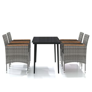 vidaXL Garden Dining Set | Grey and black