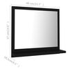 vidaXL Bathroom Mirror Black 40x10.5x37 cm Engineered Wood