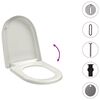 vidaXL Soft-close Toilet Seat with Quick-release Design White Square
