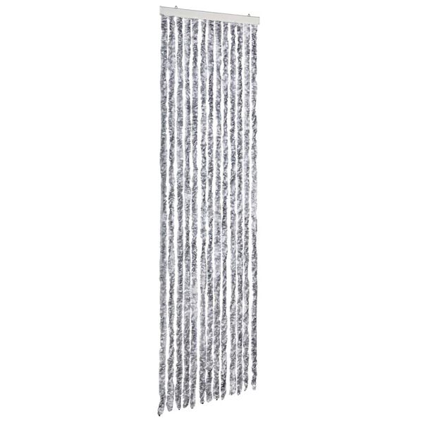 vidaXL Insect Curtain White and Grey 56x185 cm Chenille