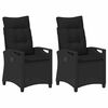 vidaXL Garden Chair 2 pcs Black Steel and Polyester