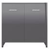 vidaXL Bathroom Cabinet High Gloss Grey 60x33x61 cm Engineered Wood