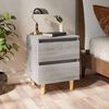 vidaXL Bed Cabinet with Solid Wood Legs Grey Sonoma 40x35x50 cm
