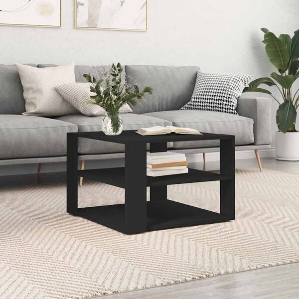 vidaXL Coffee Table Black 58x58x40 cm Engineered Wood