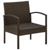 vidaXL Garden Chair with Cushion Poly Rattan Brown