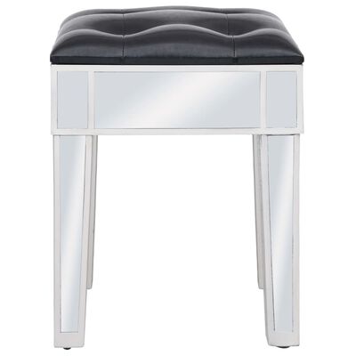 vidaXL Mirrored Dressing Table with Stool MDF and Glass