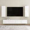 vidaXL TV Cabinet High Gloss White 30.5x30x90 cm Engineered Wood