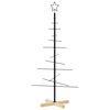 vidaXL Metal Christmas Tree with Wooden Base Black 120 cm