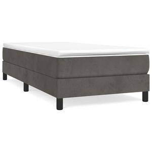 vidaXL Box Spring Bed Frame Dark Grey 90x200 cm Velvet