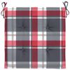 vidaXL Garden Chair Cushions 2 pcs Red Check Pattern 50x50x4 cm Oxford Fabric
