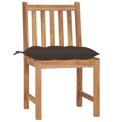 vidaXL Garden Chairs 2 pcs with Cushions Solid Teak Wood