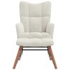 vidaXL Rocking Chair with a Stool Cream White Velvet