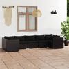 vidaXL 7 Piece Garden Lounge Set with Cushions Poly Rattan Black