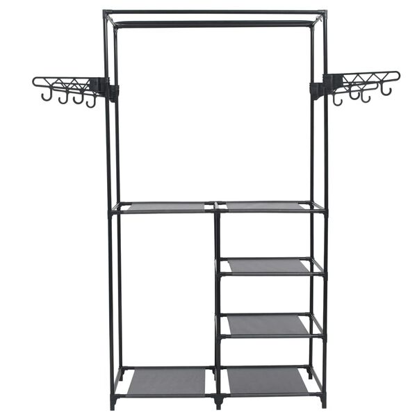 vidaXL Clothes Rack Steel and Non-woven Fabric 87x44x158 cm Black