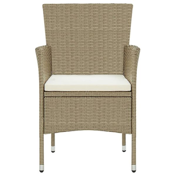 vidaXL Garden Dining Chairs 4 pcs Poly Rattan Beige
